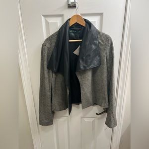 Women’s Lauren Ralph Lauren Cropped Faux Leather Plaid Jacket